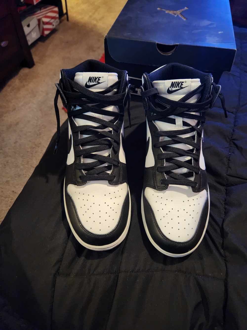 Jordan Men’s Black and White High-Top Basketball Sneakers